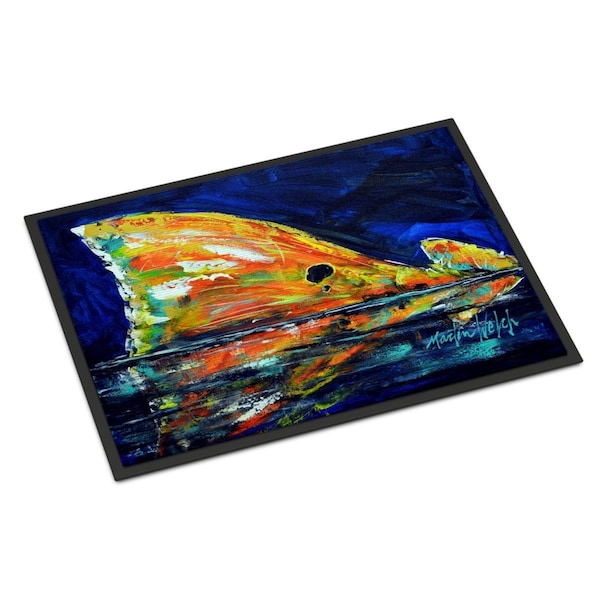 Carolines Treasures 18 x 27 in. Flipper Red Fish Indoor or Outdoor Mat MW1276MAT - main